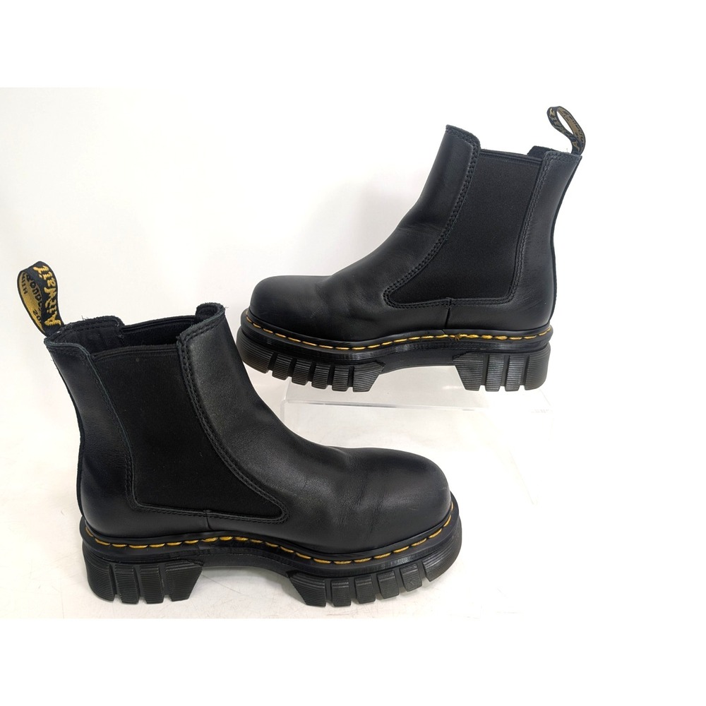 Dr. Martens Women's Audrick Leather Platform Chelsea boots: size 8 - Black - Picture 3 of 12